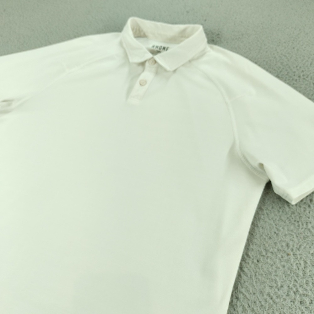 Rhone Polo Shirt Mens Large White Solid Golf Performance Stretch Summer 2023